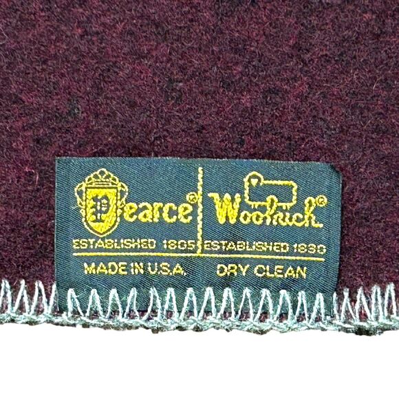 Vintage Pearce Woolrich Wool Blanket Stadium Camp Throw Varsity Maroon Carolina - Picture 4 of 13